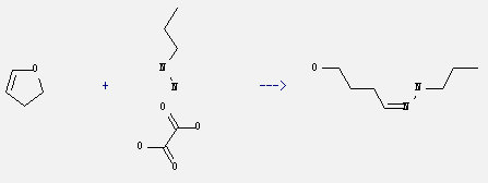 Propylhydrazinium oxalate and 2,3-dihydro-furan can be used to produce 4-Hydroxybutanal-propylhydrazon 